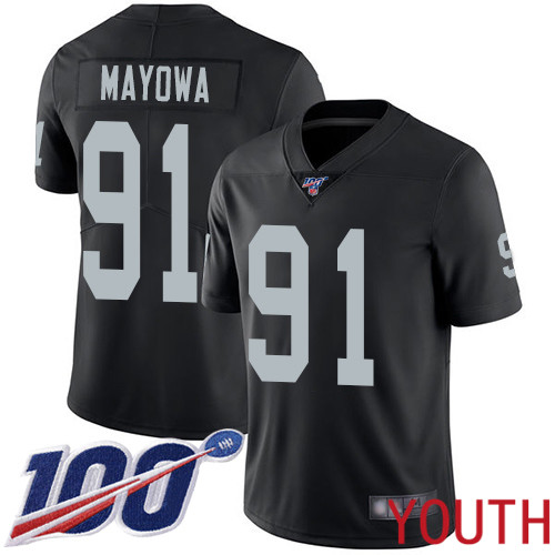 Oakland Raiders Limited Black Youth Benson Mayowa Home Jersey NFL Football #91 100th Season Vapor Jersey